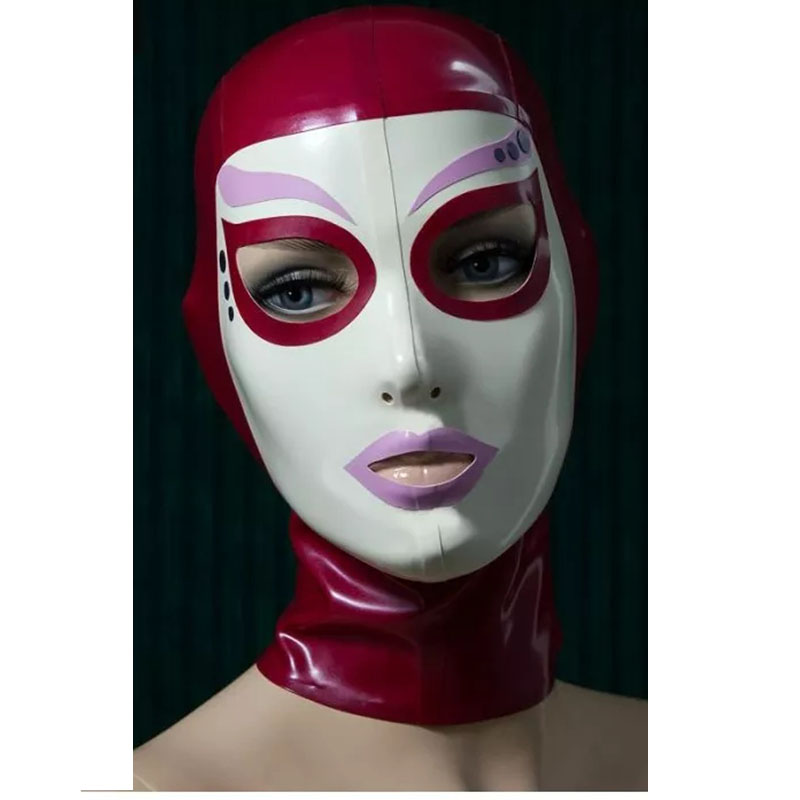 Women'S Red Accessories - Seksi Gül Kırmızısı Lateks Başlık Lastik