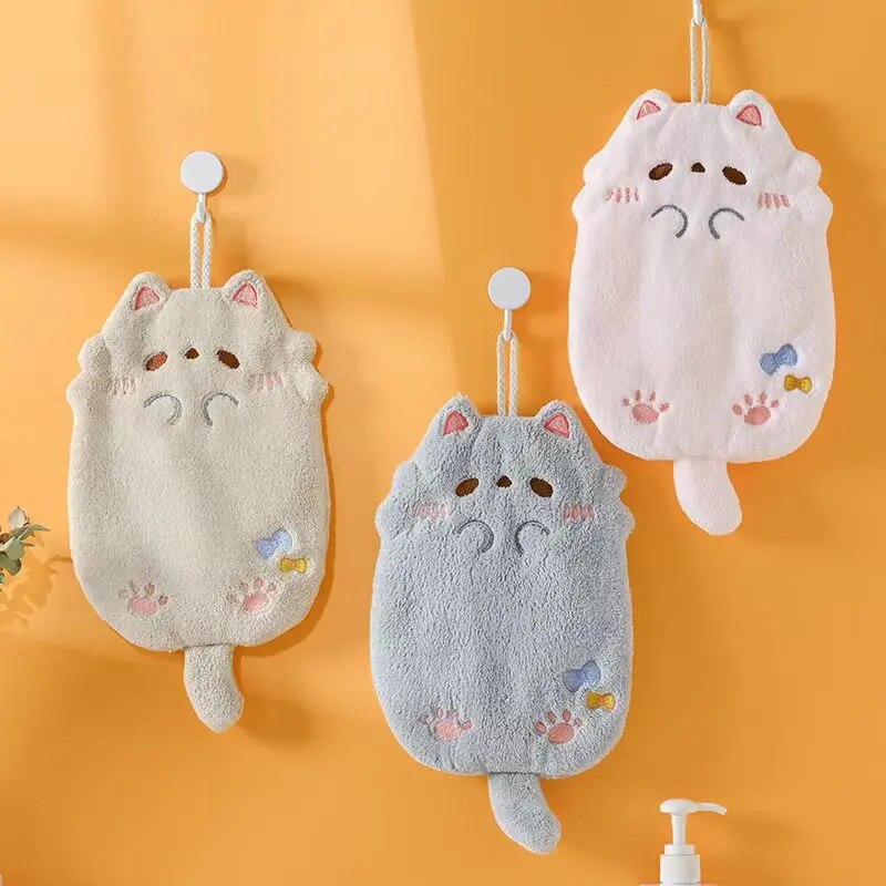 Women Kitchen Accessories - Toptan Sevimli Karikatür Tanuki Asılı Havlu