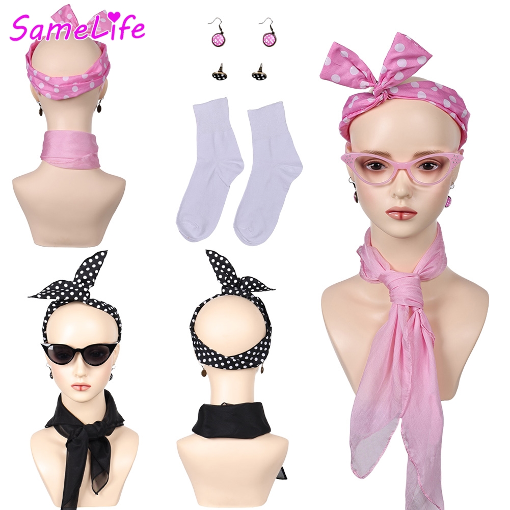 Women'S Accessories In The 1950S - Film Grease 1950'ler Pembe Bayanlar Kafa