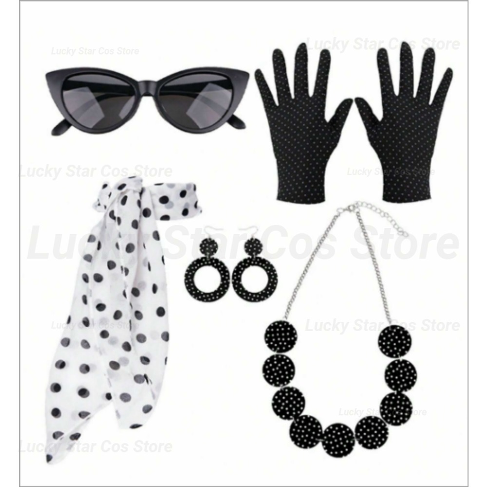 Women'S Accessories In The 1950S - 50'ler Retro Kostüm Aksesuarları Puantiyeli Kırmızı