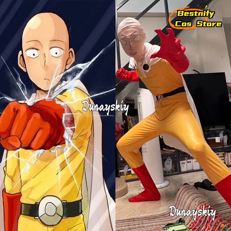 Women'S Red Accessories - Saitama MAN Cosplay Tulum Kostümü {Bestnify