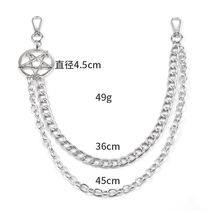 Punk Metal Zincir Pentagram An - Women'S Emo Accessories incelemesi ve fiyatı