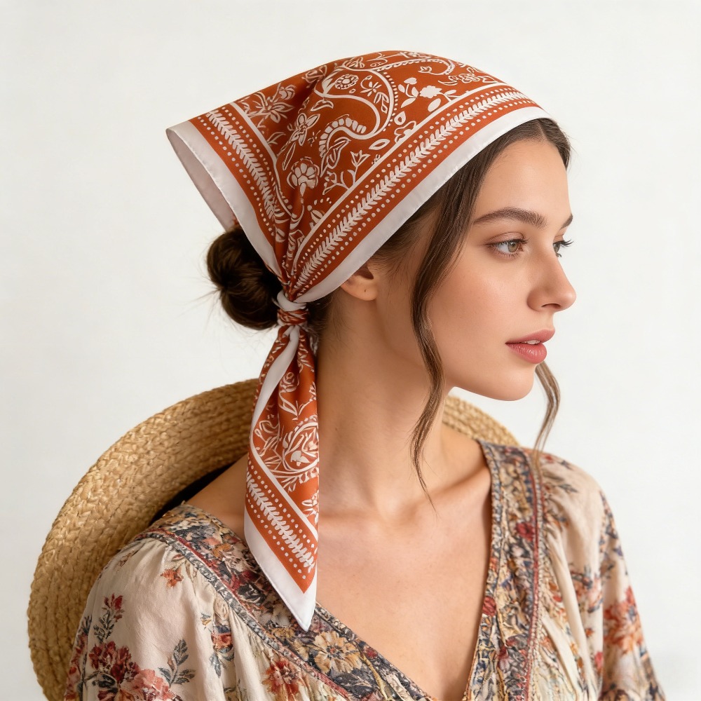 1 adet kaju desenli moda ipek  - Silk Scarf Square incelemesi ve fiyatı