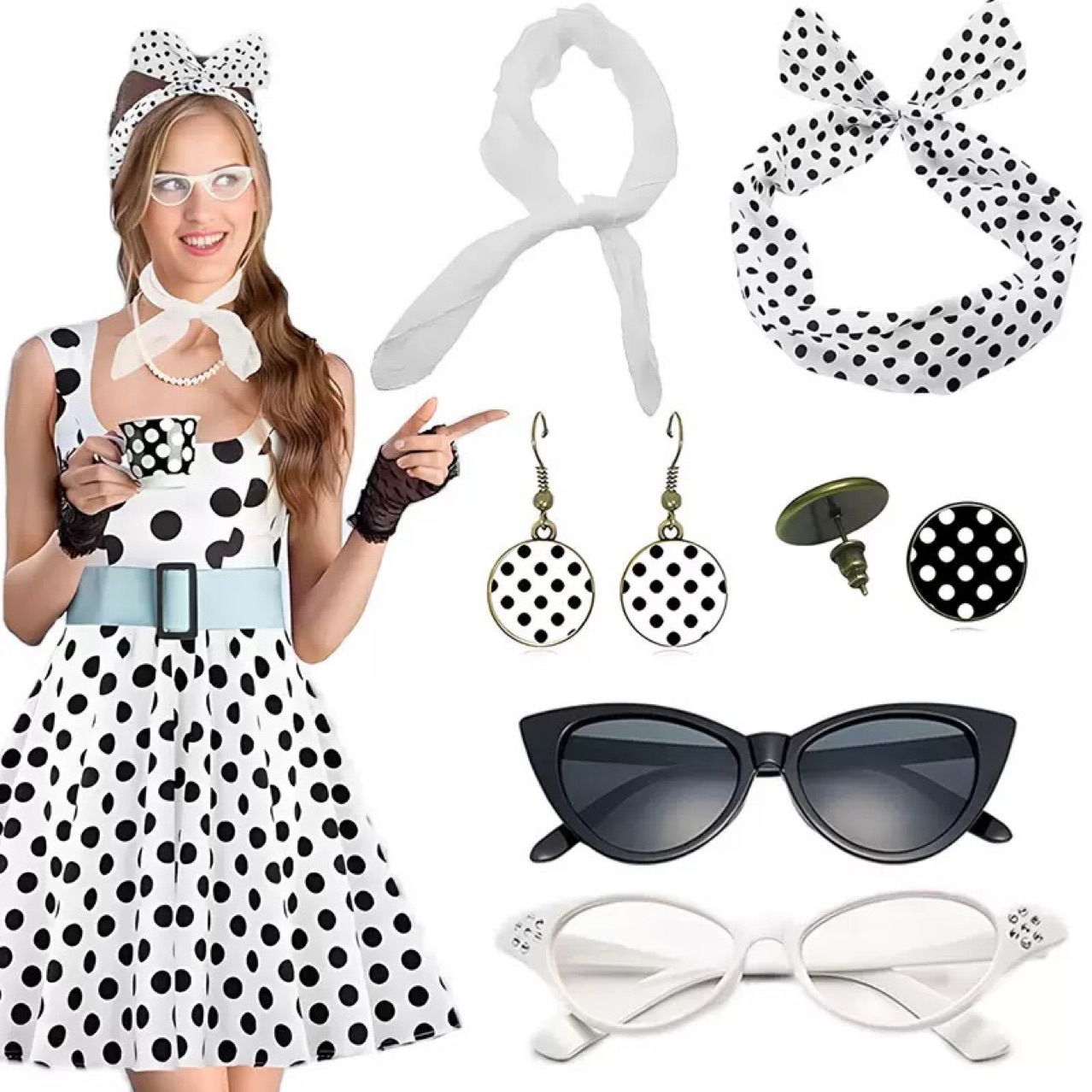 1950'ler Retro Hippi Partisi K - Women'S Accessories In The 1950S incelemesi ve fiyatı