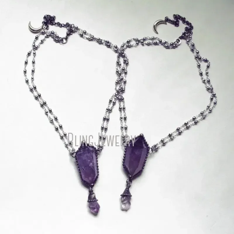 10 adet Ametist Kristal Kolye  - Women'S Emo Accessories incelemesi ve fiyatı