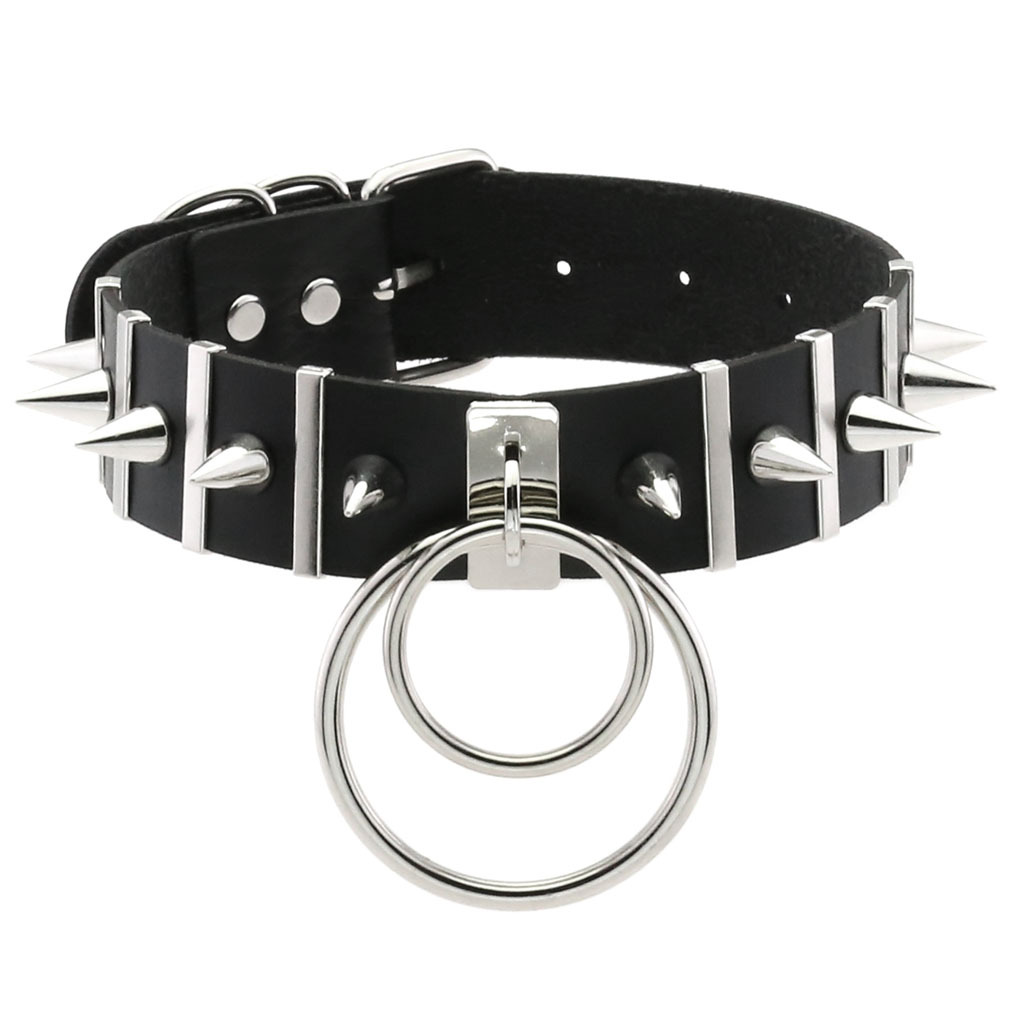 Büyük sivri gerdanlık deri yak - Women'S Emo Accessories incelemesi ve fiyatı