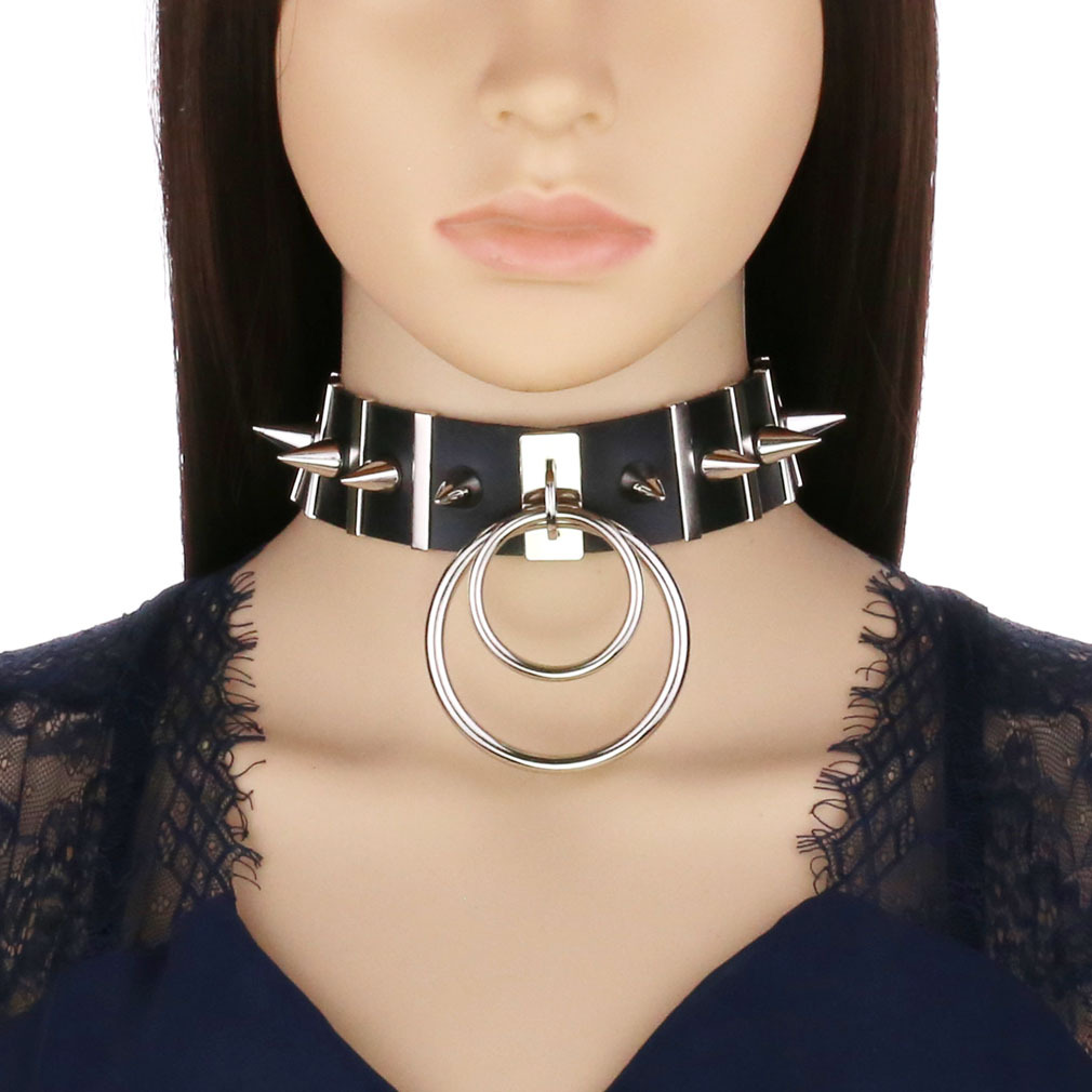 Büyük sivri gerdanlık deri yak - Women'S Emo Accessories incelemesi ve fiyatı