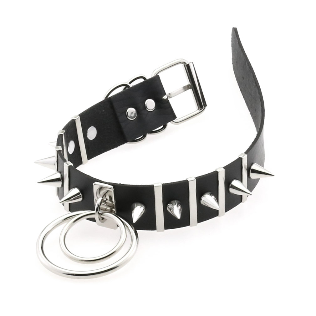 Büyük sivri gerdanlık deri yak - Women'S Emo Accessories incelemesi ve fiyatı