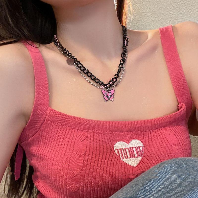 Vintage Y2k pembe Pin boncuk g - Women'S Emo Accessories incelemesi ve fiyatı