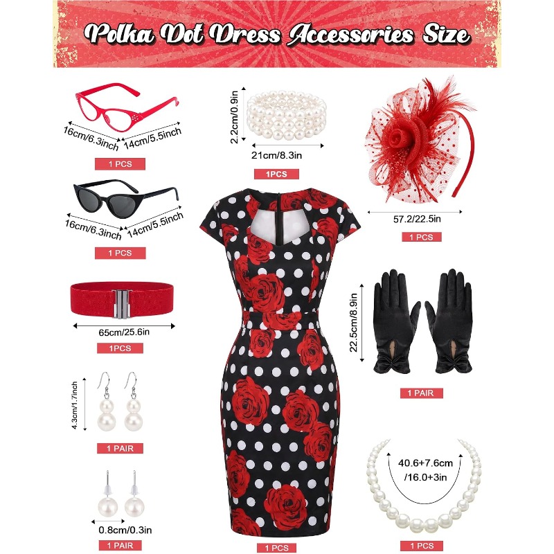 10 adet/takım bayanlar Retro 1 - Women'S Accessories In The 1950S incelemesi ve fiyatı